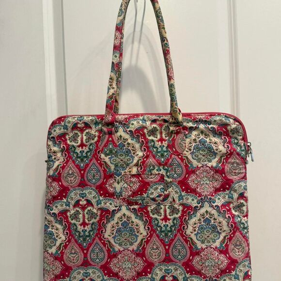 Bright Pink Paisley Patterned Fabric Large Laptop Bag (Used) - Picture 1 of 7